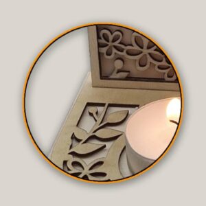 Wooden memorial candle holder with personalised engraving