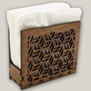 Wooden napkin holder with custom engraving