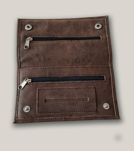 Custom engraved leather tobacco pouch