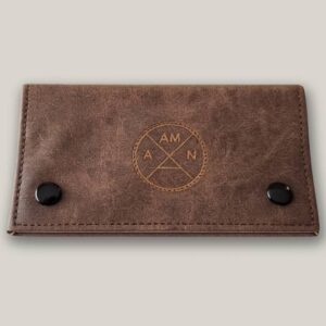 Handmade personalised leather tobacco pouch
