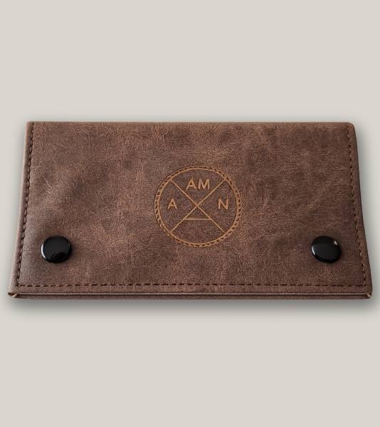 Handmade personalised leather tobacco pouch
