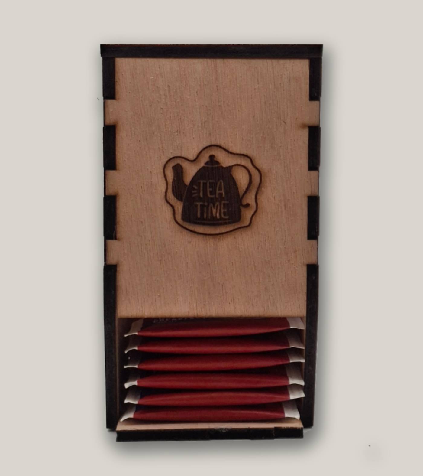 Personalised wooden tea station