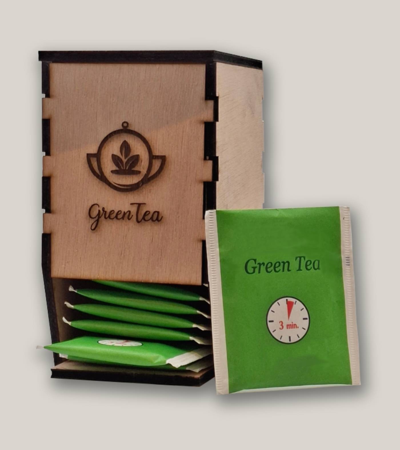 Handcrafted tea station organiser